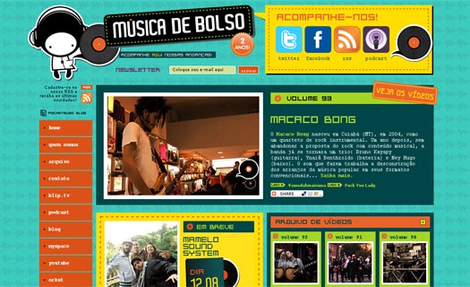 Site do projeto "Música de Bolso"